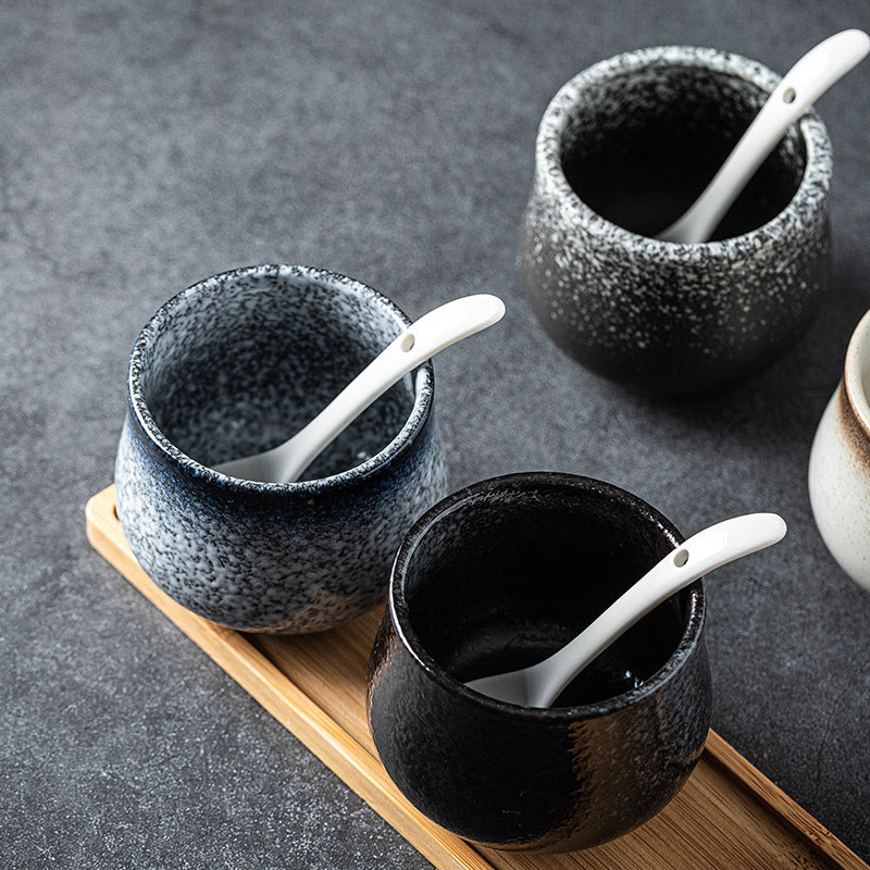 Kitchen Supplies Ceramic Wooden Lid Spoon Seasoning Bottle