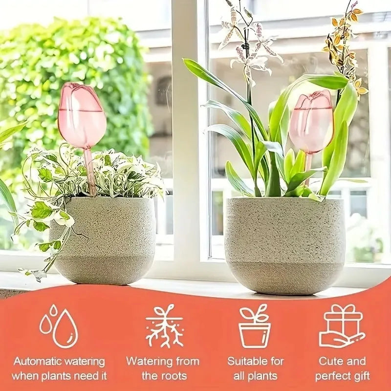 Pink Tulip Plant Watering Balls Suitable For Indoor And Outdoor Plants