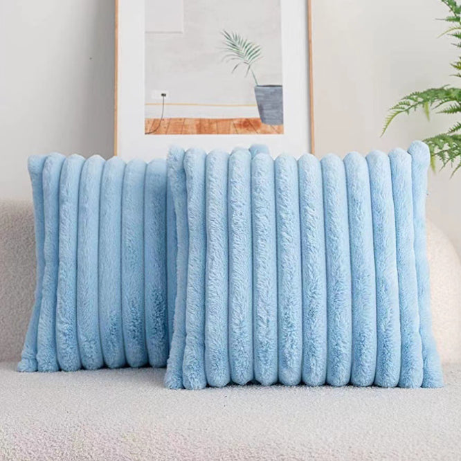 Nordic Light Luxury Faux Rabbit Fur Drawstring Pillowcase